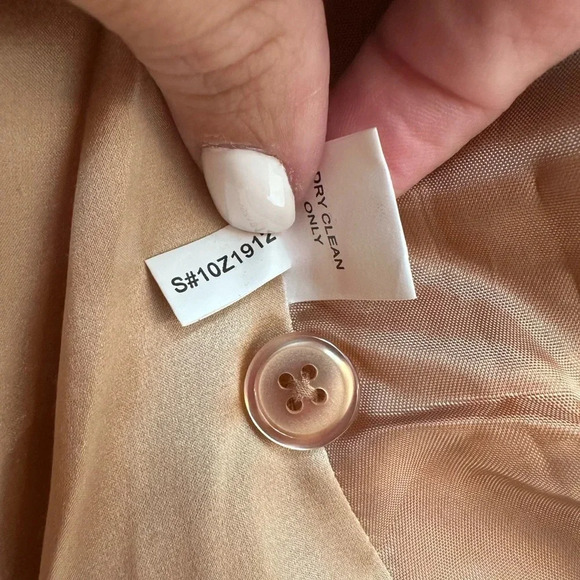 Vintage Kay Unger New York Rose Gold Silk Blazer Jacket Women’s Size 10 Medium M - Picture 11 of 13